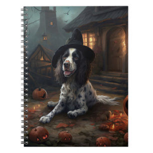 English Springer Spaniel Pumpkins Halloween Scary  Notebook