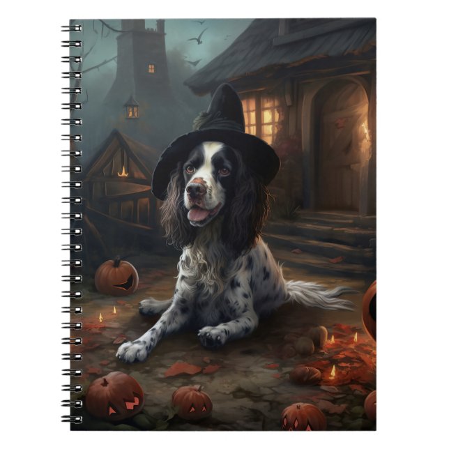 English Springer Spaniel Pumpkins Halloween Scary  Notebook (Front)