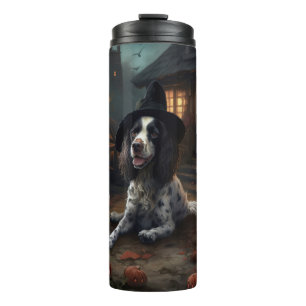 English Springer Spaniel Pumpkins Halloween Scary  Thermal Tumbler