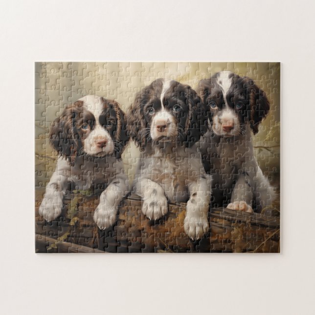 English springer spaniel puppies jigsaw puzzle (Horizontal)