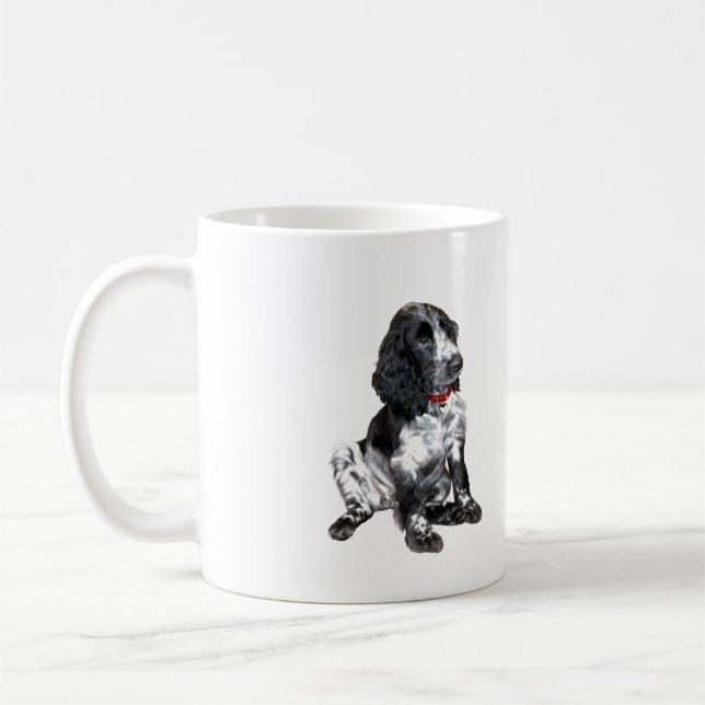 English Springer Spaniel Puppy - black and white Coffee Mug (Left)