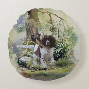 English Springer Spaniel Round Cushion