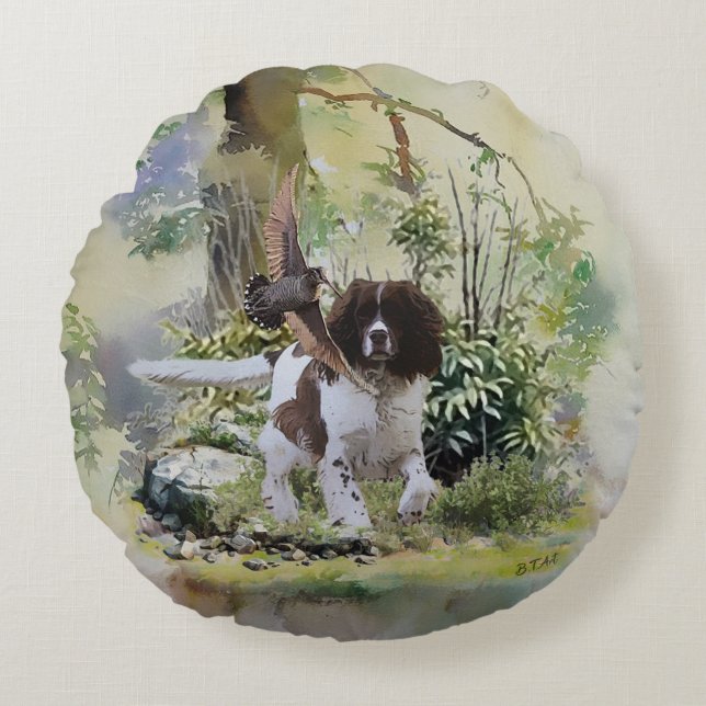  English Springer Spaniel  Round Cushion (Front)