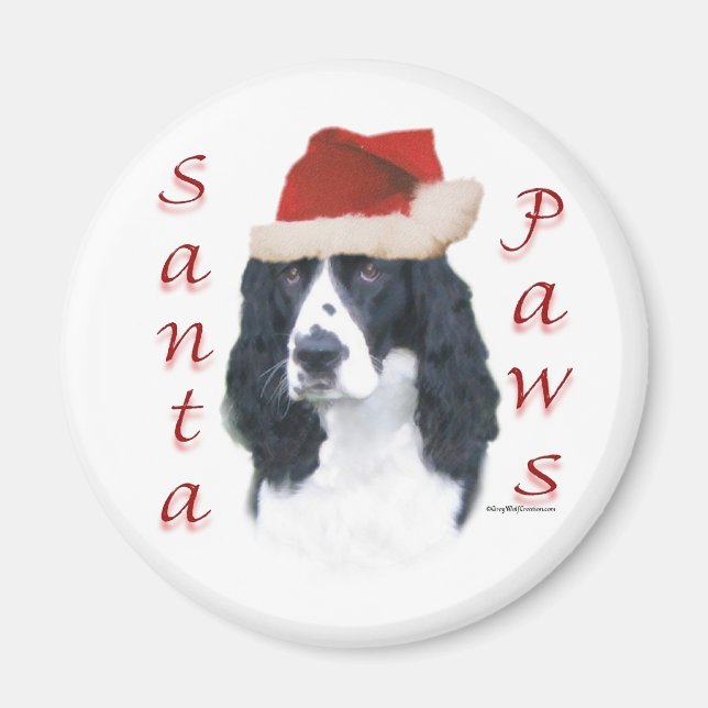 English Springer Spaniel Santa Paws Magnet (Front)