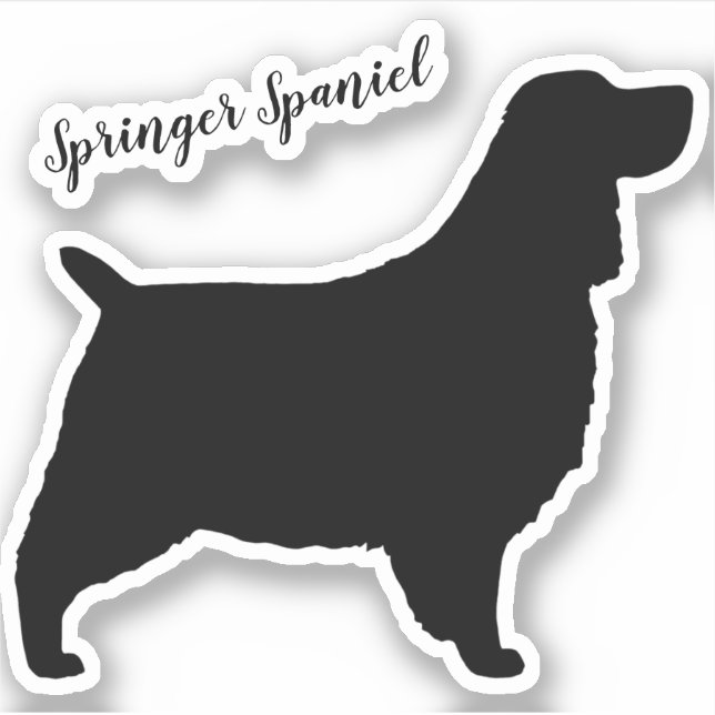 English Springer Spaniel Silhouette Dog Sticker (Front)