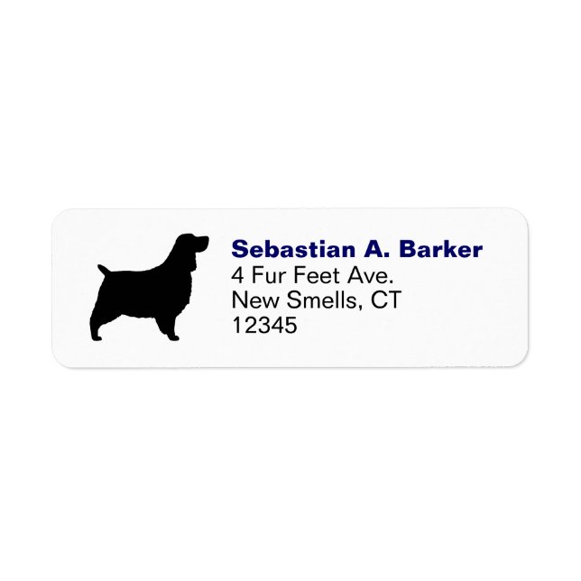 English Springer Spaniel Silhouette Return Address Return Address Label (Front)