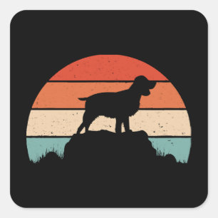 English springer spaniel square sticker