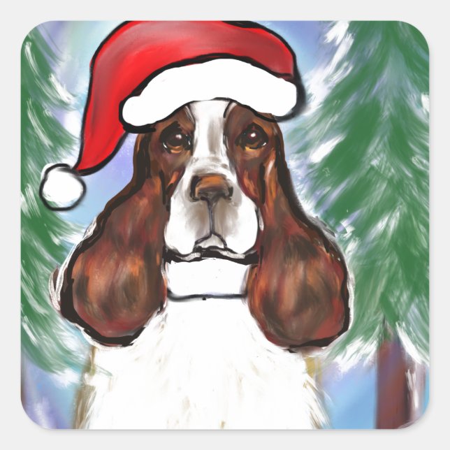 ENGLISH SPRINGER SPANIEL SQUARE STICKER (Front)