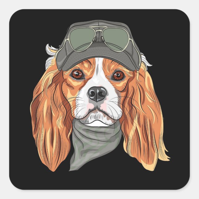 English Springer Spaniel Steampunk Square Sticker (Front)