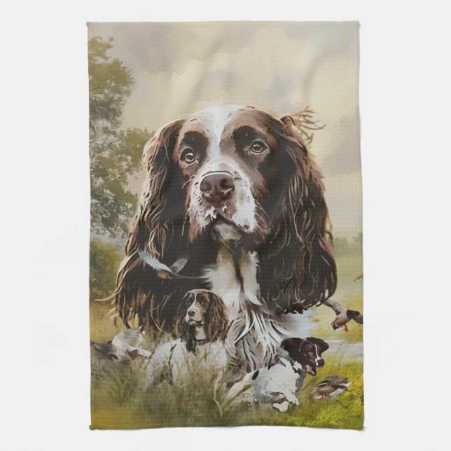 English Springer Spaniel Tea Towel (Vertical)