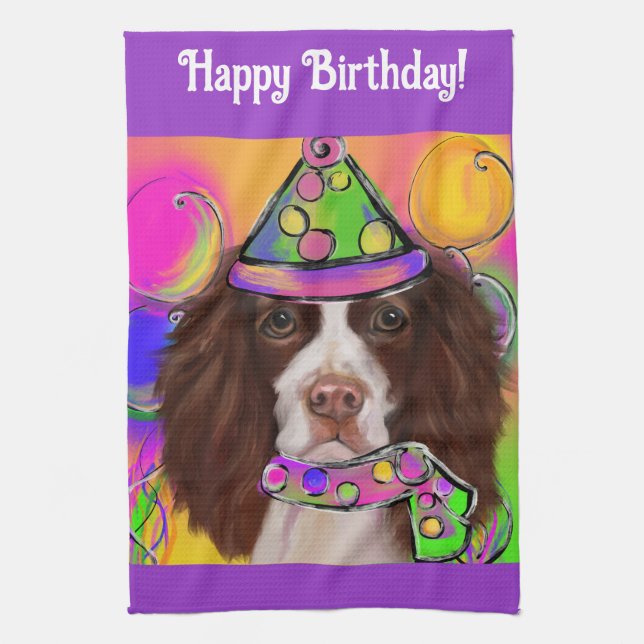 English Springer Spaniel          Tea Towel (Vertical)