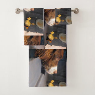 english springer spaniel w duckling bath towel set