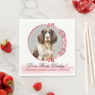English Springer Spaniel Wedding Napkin With Photo