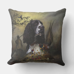 English Springer Spaniel with pheasant Cushion