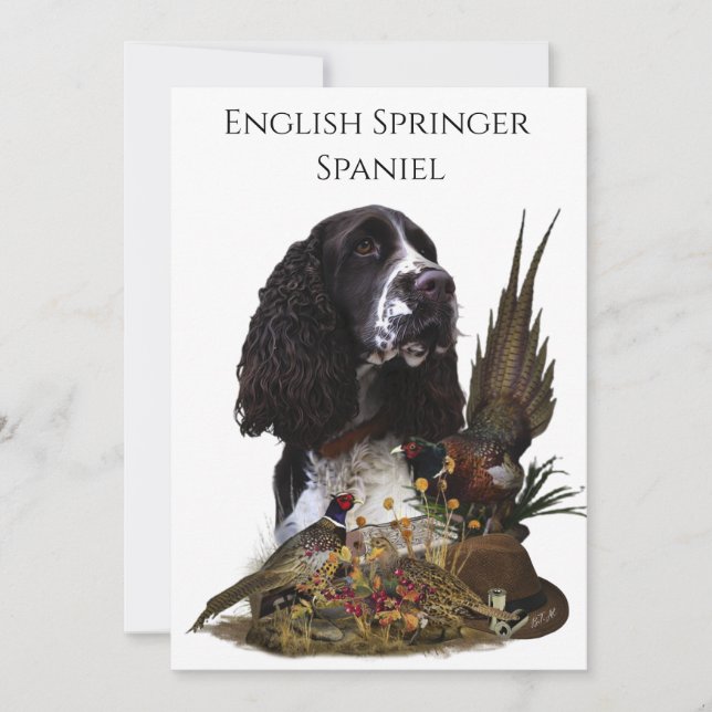 English Springer Spaniel with pheasant    Invitation (Front)