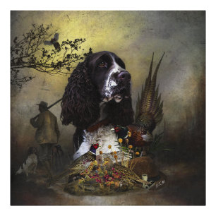 English Springer Spaniel with pheasant Photo Print