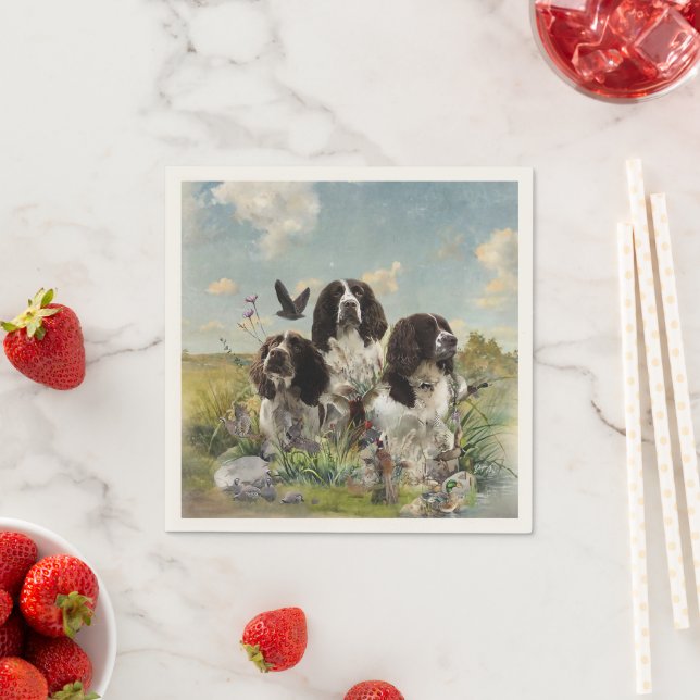 English Springer Spaniels ,Art Napkin (Insitu)