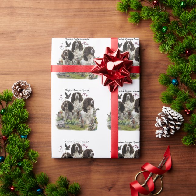 English Springer Spaniels ,Art Wrapping Paper (Holiday Gift)