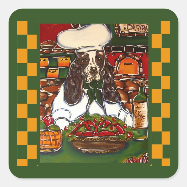 ENGLISH SPRINGER  SQUARE STICKER (Front)