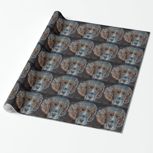 English Springer Wrapping Paper (Unrolled)