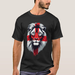 English St George Flag Lion Face England St George T-Shirt