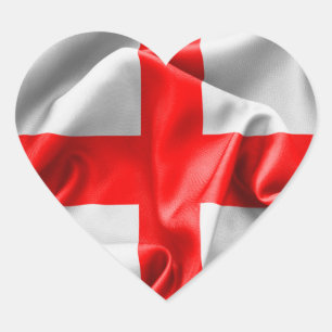 English St Georges Cross Flag Heart Sticker