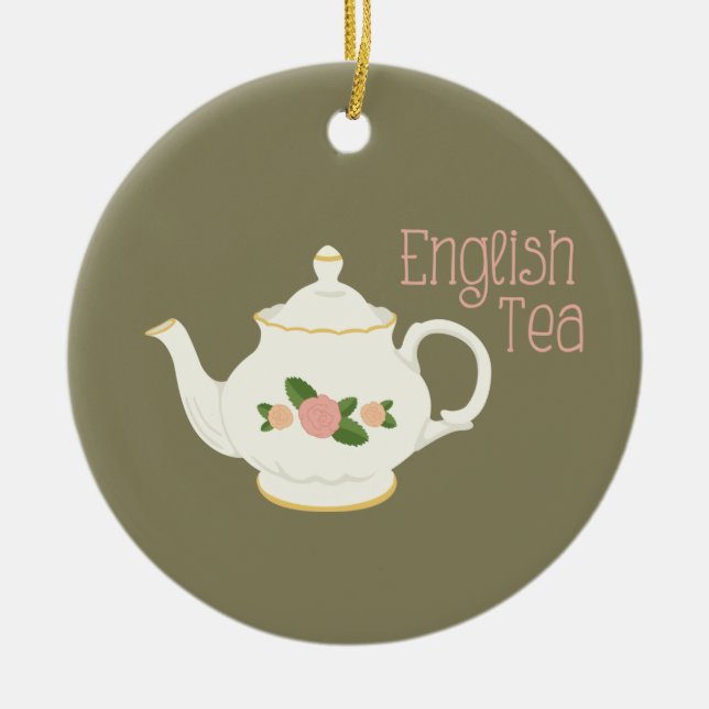 English Tea Ceramic Ornament (Front)