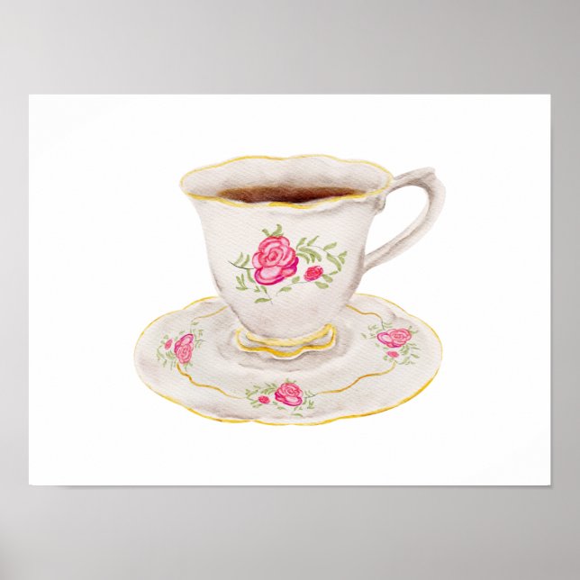 English Tea cup pink Poster (Front)