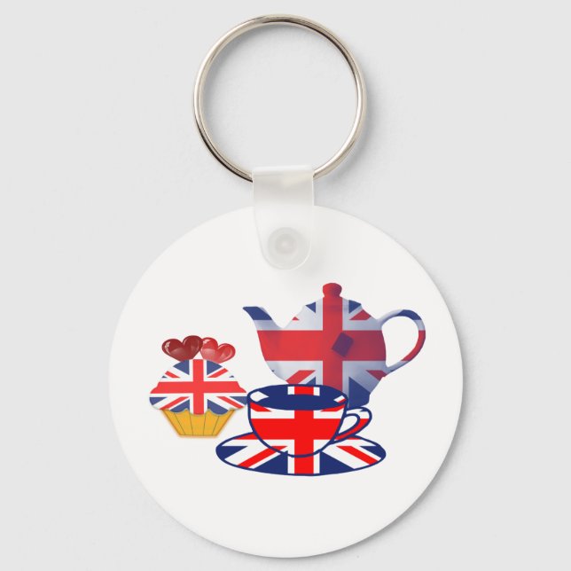 English Tea-time gifts Key Ring (Front)
