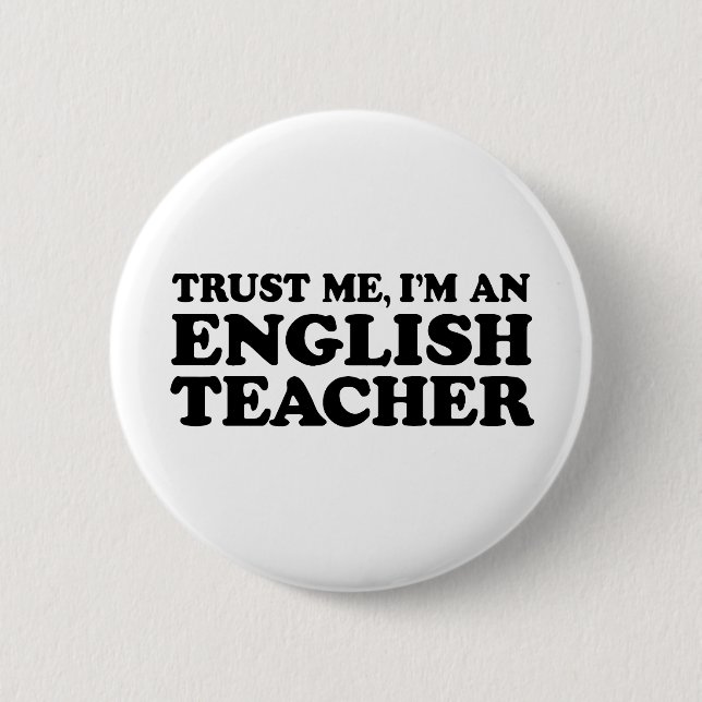 English Teacher 6 Cm Round Badge (Front)