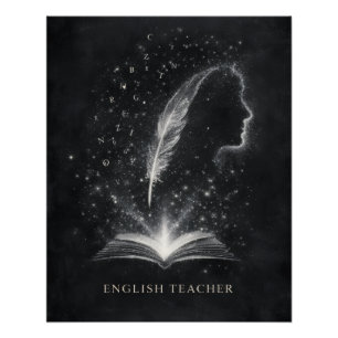 English Teacher Chalk Dust Constellation Art Poster