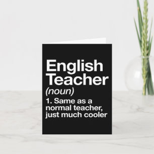 English Teacher Definition Fun Back To School Firs Card