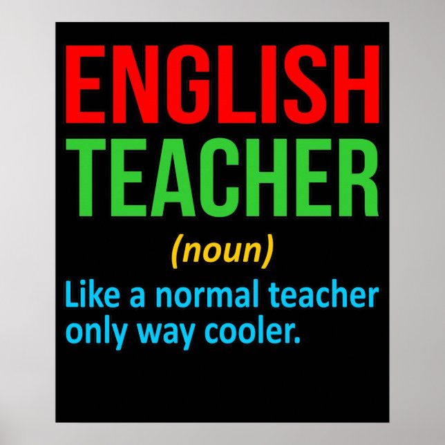English Teacher Definition Language Grammar Poster (Front)