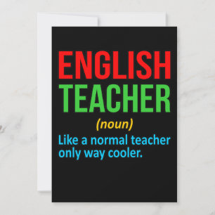 English Teacher Definition Language Grammar Thank You Card