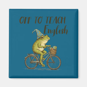 English Teacher Funny Frog Teaching Graphic Art Magnet