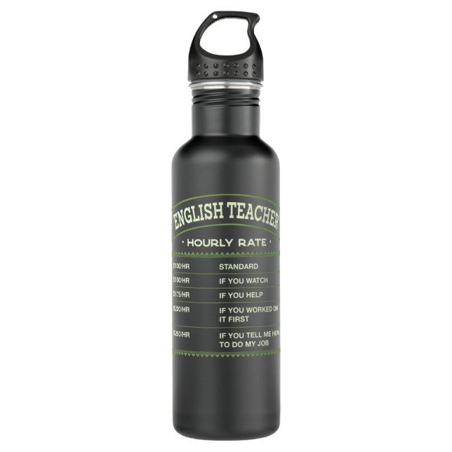 English Teacher Hourly Rate Language Instructor La 710 Ml Water Bottle (Front)