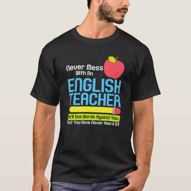 English Teacher Humour Reading Books Vocabulary Gr T-Shirt (Front)