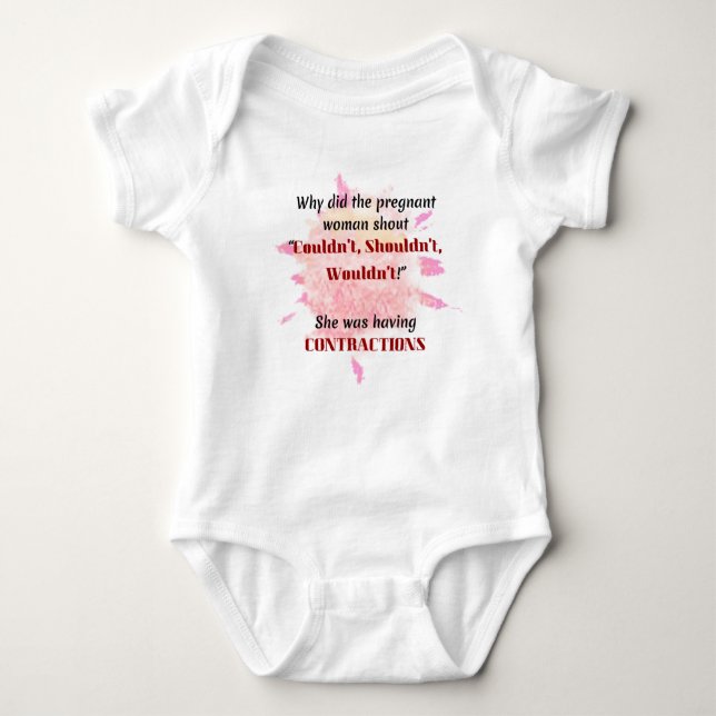 English Teacher Joke Gift Pregnant Joke Gift Baby Bodysuit (Front)