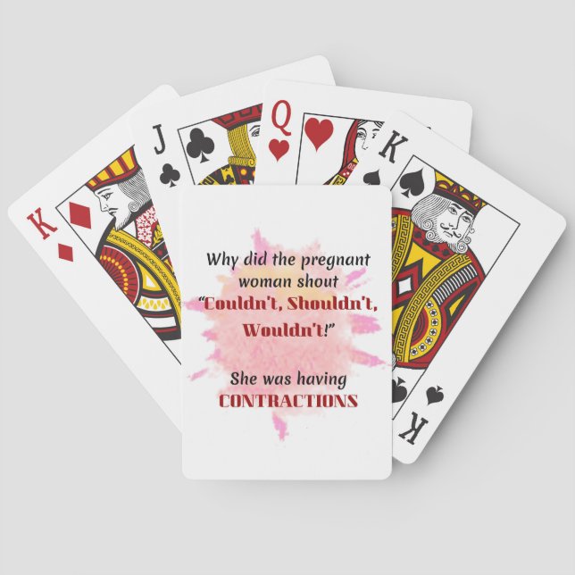 English Teacher Joke Gift Pregnant Joke Gift Playing Cards (Back)