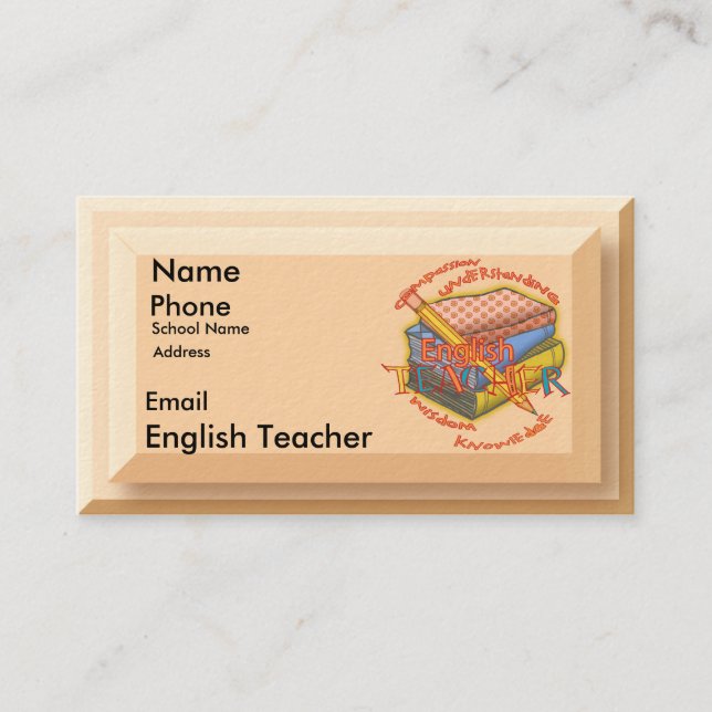 English Teacher Motto Business Card (Front)