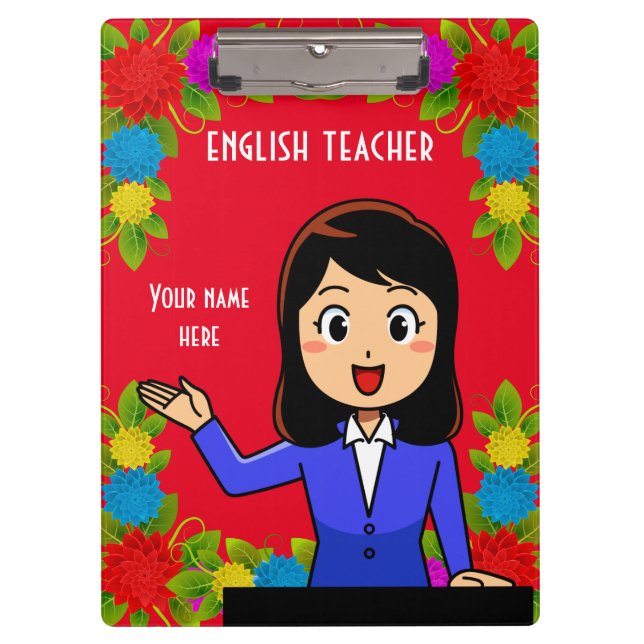 English Teacher Personalised Clipboard (Front)