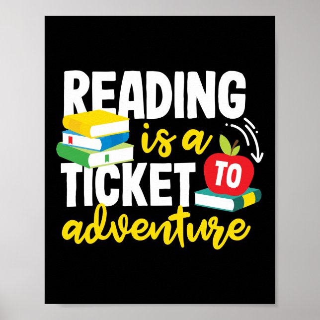 English Teacher Reading Is A Ticket To Adventure Poster (Front)