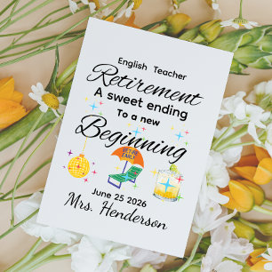 English teacher retirement Personalised greeting Card