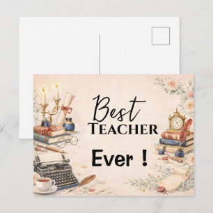 English Teacher Thank You Gift End of School Year Postcard