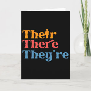 English Teacher Their There Theyre Funny Grammar M Card