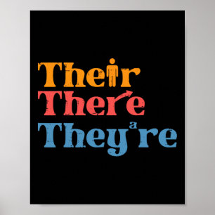 English Teacher Their There Theyre Funny Grammar M Poster