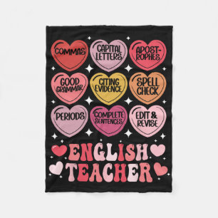 English Teacher Valentine's Day Grammar Ela Teache Fleece Blanket