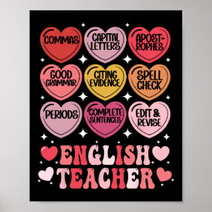 English Teacher Valentine's Day Grammar Ela Teache Poster
