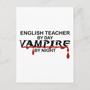 English Teacher Vampire by Night Postcard