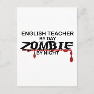 English Teacher Zombie Postcard